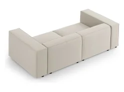 Cosmopolitan Design - Sofá "Arendal" 3 lugares em veludo cru - 204x102x70cm