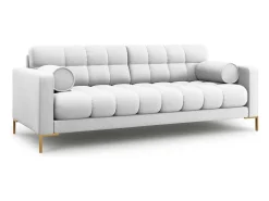 Cosmopolitan Design - Sofá "Bali" 4 lugares em tecido estrutural cinza claro - 217x92x75cm