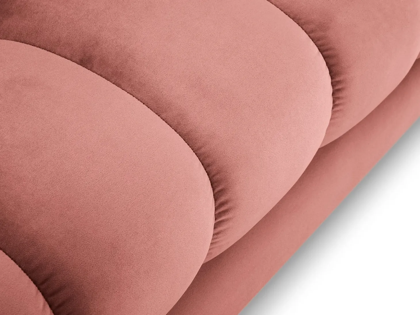 Cosmopolitan Design - Sofá panorâmico "Bali" 7 lugares em veludo rosa - 383x185x75cm