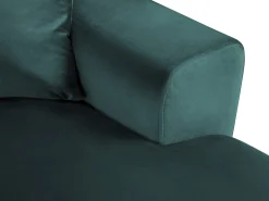 Cosmopolitan Design - Sofá panorâmico convertível esquerdo com caixa de arrumação "Kyoto" 7 lugares em veludo petróleo - 313x194x88cm