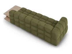 Cosmopolitan Design - Sofá modular direito "Sky" 4 lugares em veludo verde claro - 297x102x75cm