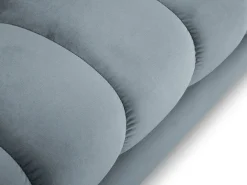 Cosmopolitan Design - Sofá de canto esquerdo "Bali" 5 lugares em veludo azul claro - 293x185x75cm