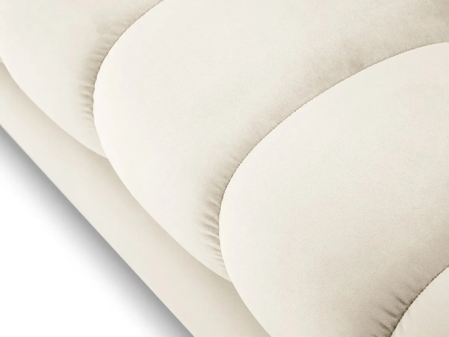 Cosmopolitan Design - Sofá "Bali" 2 lugares em veludo bege claro - 152x92x75cm