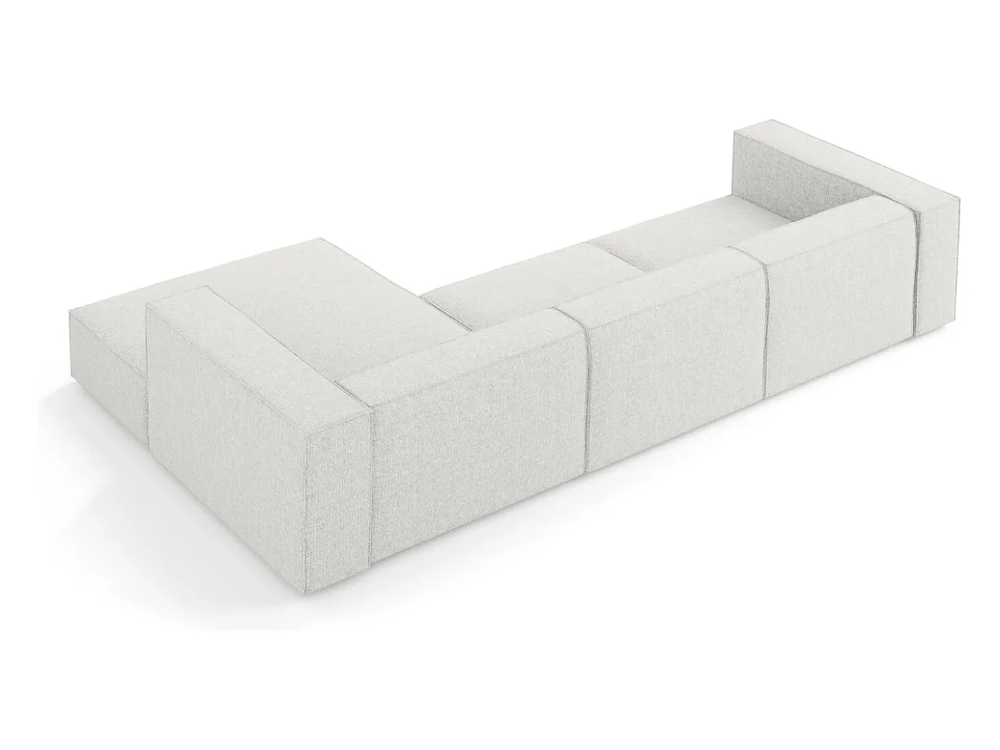 Cosmopolitan Design - Sofá de canto direito "Arendal" 4 lugares em tecido chenille cinza claro - 284x166x70cm