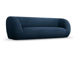 Cosmopolitan Design - Sofá "Essen" 3 lugares em tecido bouclé azul escuro - 230x95x86cm