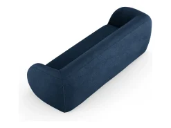 Cosmopolitan Design - Sofá "Essen" 3 lugares em tecido bouclé azul escuro - 230x95x86cm