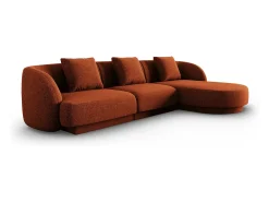 Cosmopolitan Design - Sofá de canto direito "Tulum" 4 lugares em tecido chenille terracota - 255x156x70cm