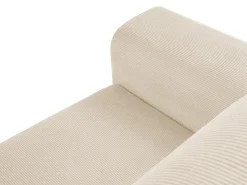 Cosmopolitan Design - Sofá convertível de canto direito com caixa de arrumação "Kyoto" 4 lugares em veludo cotelê bege - 241x145x88cm