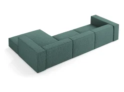 Cosmopolitan Design - Sofá de canto direito "Arendal" 4 lugares em tecido chenille petróleo - 284x166x70cm