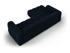 Cosmopolitan Design - Sofá modular de canto esquerdo "Sky" 4 lugares em veludo azul real - 272x162x75cm