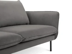 Cosmopolitan Design - Sofá "Vienna" 2 lugares em veludo cinza claro - 160x92x95cm