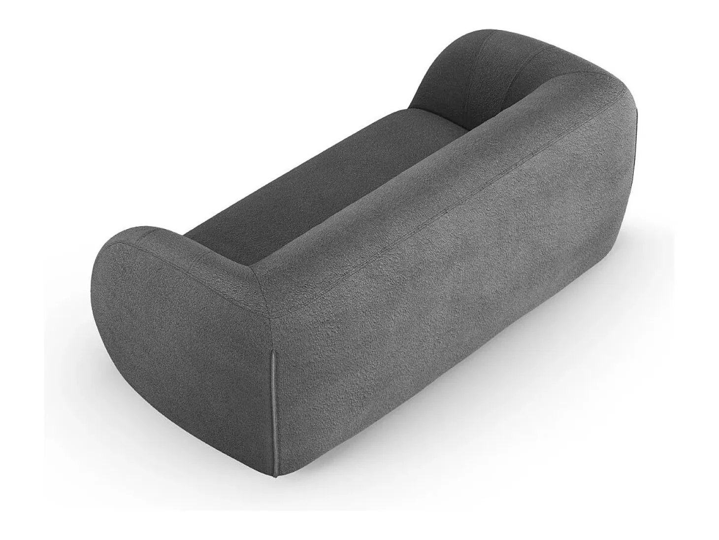 Cosmopolitan Design - Sofá "Essen" 2 lugares em tecido bouclé cinza escuro - 210x95x86cm