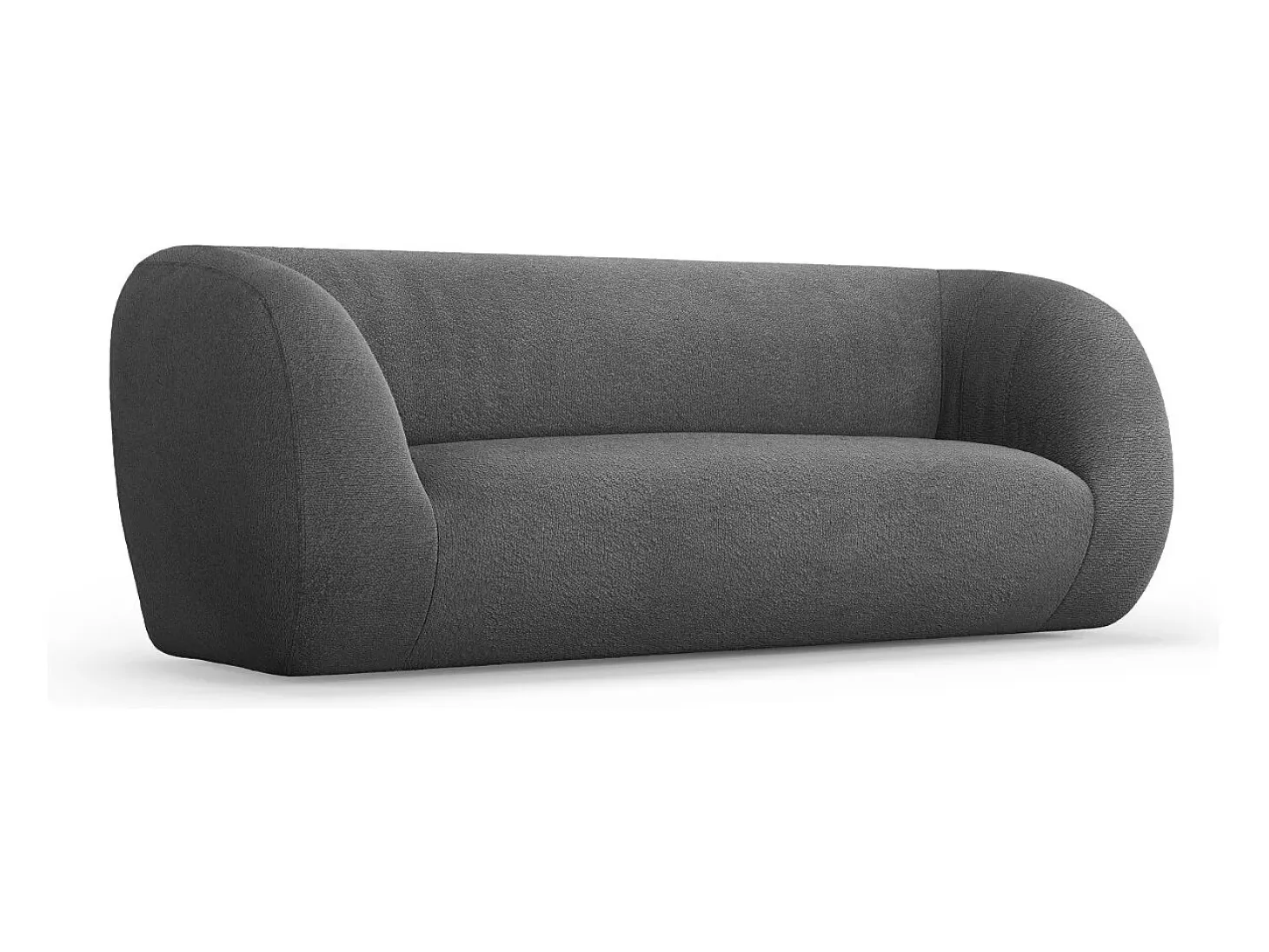 Cosmopolitan Design - Sofá "Essen" 2 lugares em tecido bouclé cinza escuro - 210x95x86cm