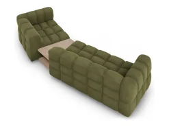 Cosmopolitan Design - Sofá modular direito "Sky" 3 lugares em veludo verde claro - 353x148x75cm