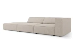 Cosmopolitan Design - Sofá esquerdo "Arendal" 4 lugares em tecido chenille com efeito canelado bege escuro - 262x102x70cm