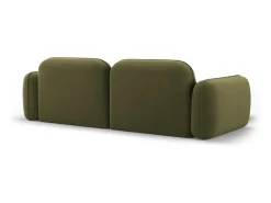 Cosmopolitan Design - Sofá modular de canto esquerdo "Sydney" 3 lugares em veludo verde claro - 230x165x70cm