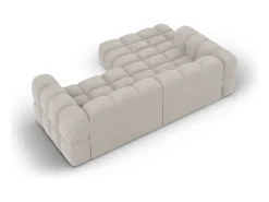 Cosmopolitan Design - Sofá modular de canto esquerdo "Sky" 3 lugares em veludo bege claro - 244x162x75cm