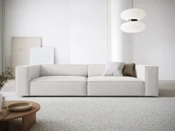 Cosmopolitan Design - Sofá "Arendal" 4 lugares em tecido chenille cinza claro - 244x102x70cm