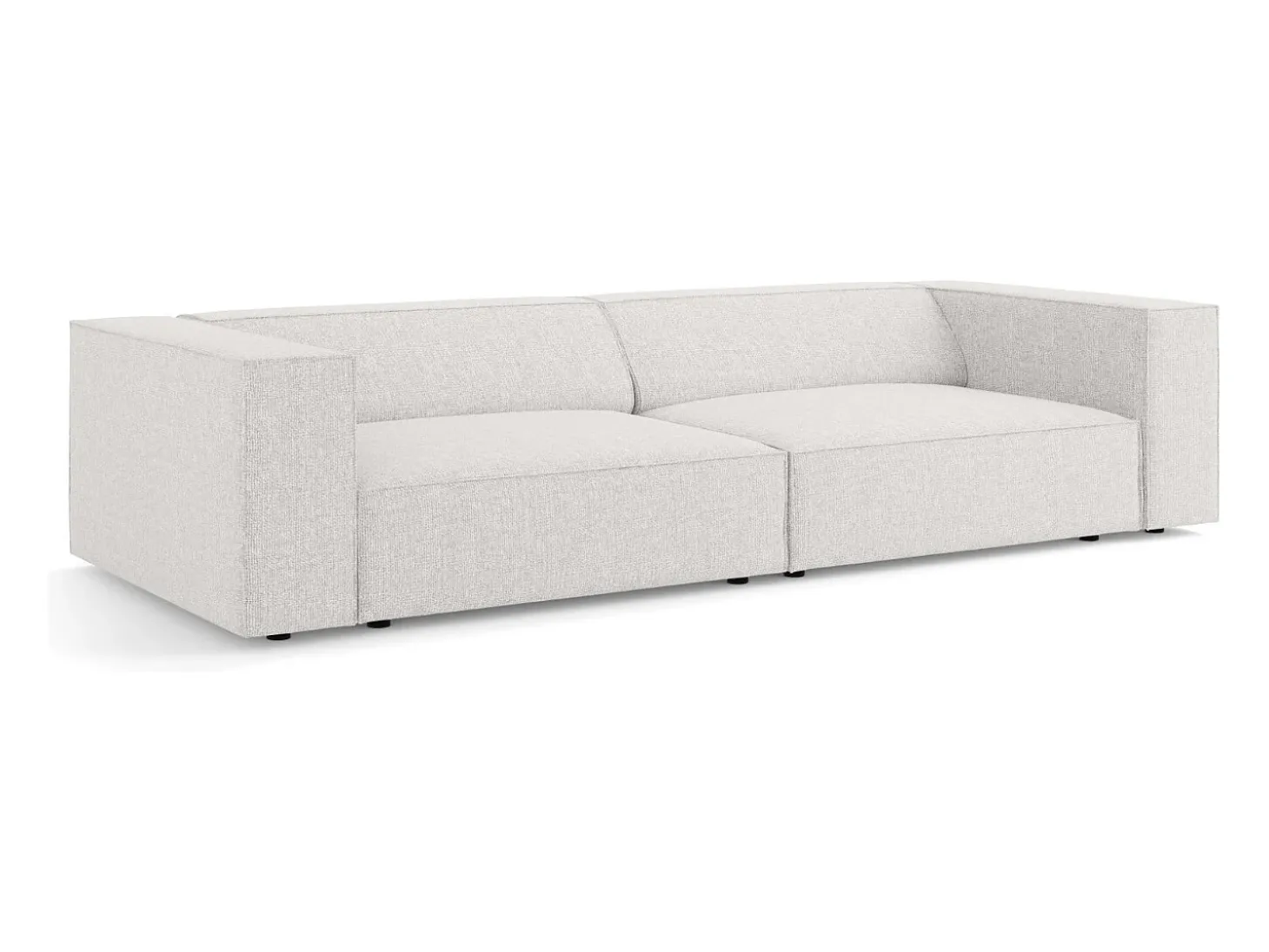 Cosmopolitan Design - Sofá "Arendal" 4 lugares em tecido chenille cinza claro - 244x102x70cm