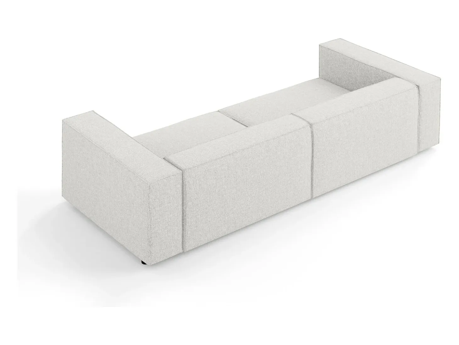 Cosmopolitan Design - Sofá "Arendal" 4 lugares em tecido chenille cinza claro - 244x102x70cm