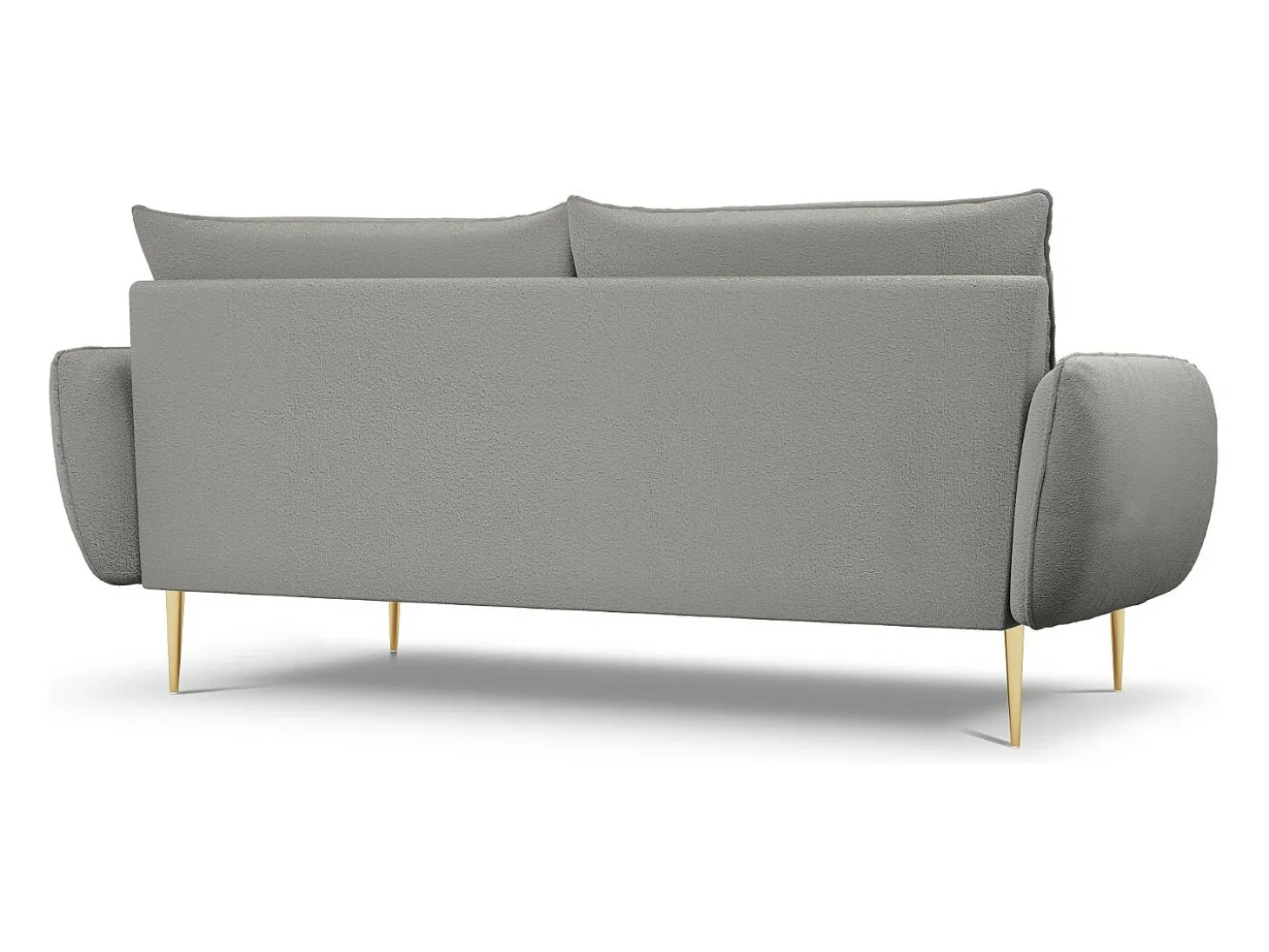 Cosmopolitan Design - Sofá "Vienna" 4 lugares em tecido bouclé cinza - 230x92x95cm