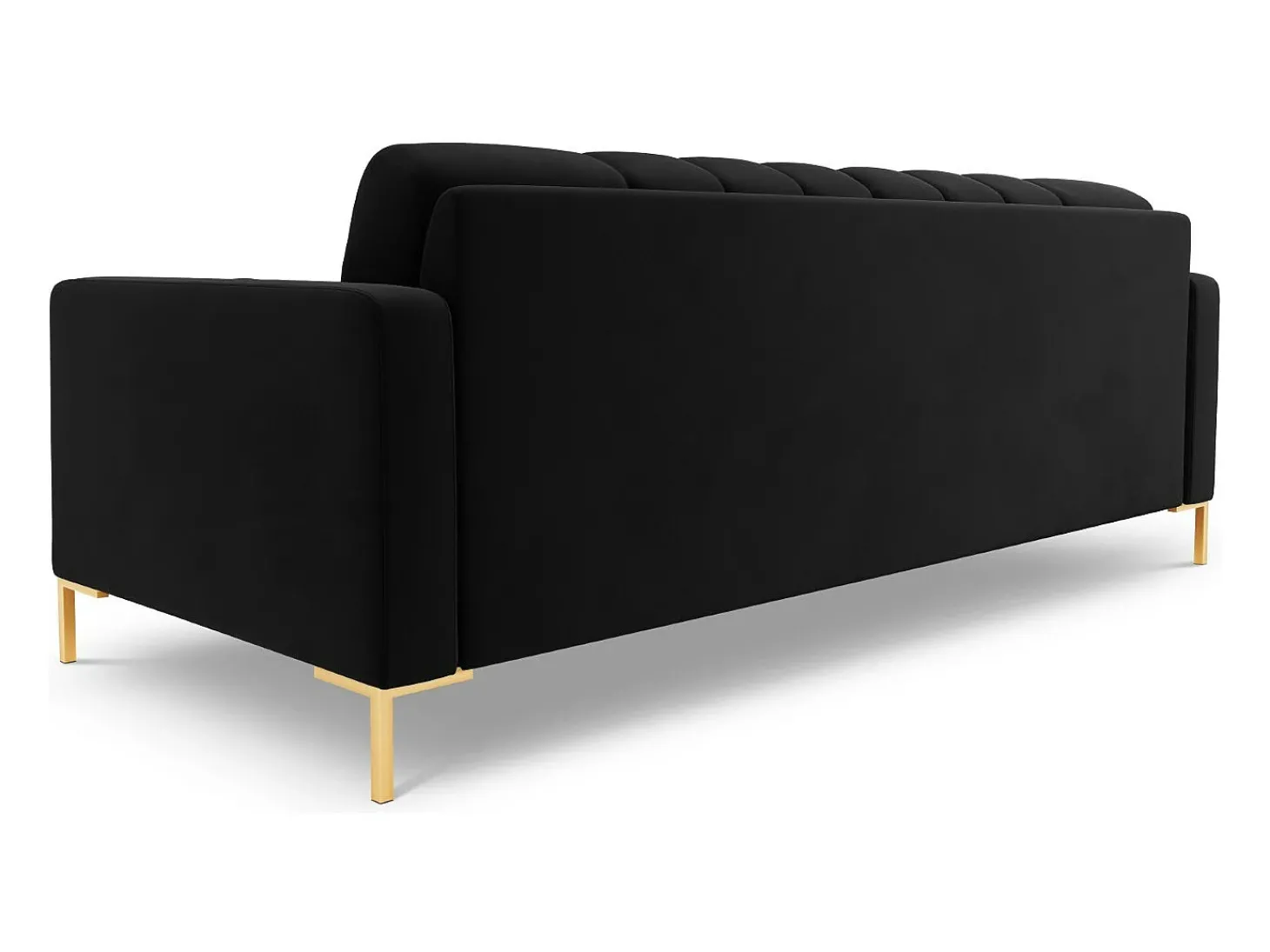 Cosmopolitan Design - Sofá "Bali" 3 lugares em veludo preto - 177x92x75cm