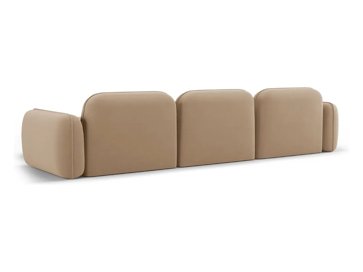 Cosmopolitan Design - Sofá modular de canto direito "Sydney" 4 lugares em veludo areia - 320x165x70cm