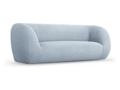 Cosmopolitan Design - Sofá "Essen" 2 lugares em tecido bouclé azul claro - 210x95x86cm