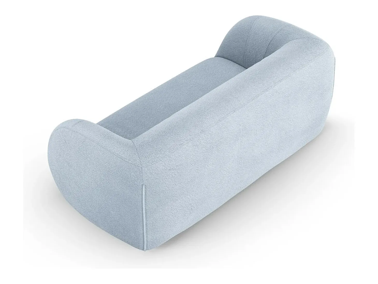 Cosmopolitan Design - Sofá "Essen" 2 lugares em tecido bouclé azul claro - 210x95x86cm