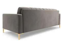 Cosmopolitan Design - Sofá "Bali" 4 lugares em veludo cinza claro - 217x92x75cm