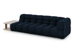 Cosmopolitan Design - Sofá modular virado para a esquerda "Sky" 4 lugares em veludo azul real - 297x102x75cm