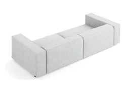 Cosmopolitan Design - Sofá "Arendal" 4 lugares em tecido chenille com efeito canelado cinza claro - 244x102x70cm