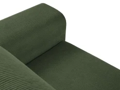 Cosmopolitan Design - Sofá convertível de canto esquerdo com caixa de arrumação "Kyoto" 4 lugares em veludo cotelê verde garrafa - 241x145x88cm