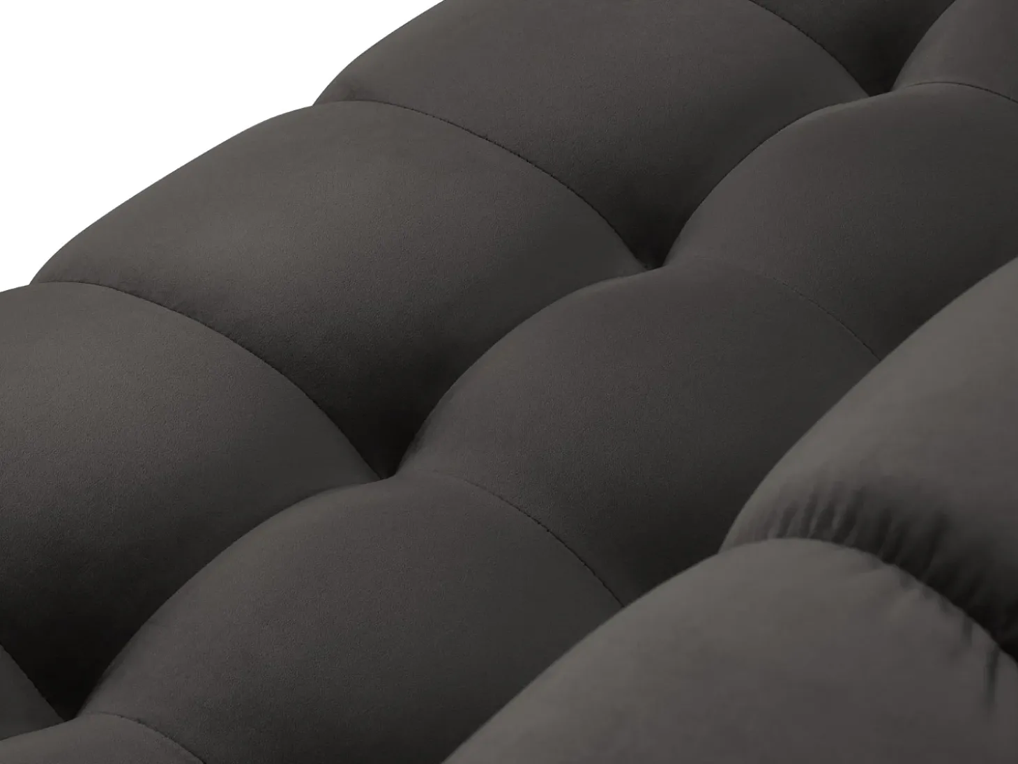 Cosmopolitan Design - Sofá panorâmico "Bali" 9 lugares em veludo cinza escuro - 327x256x75cm