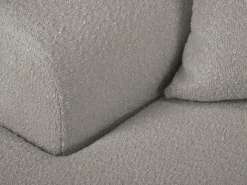 Cosmopolitan Design - Sofá convertível de canto esquerdo com caixa de arrumação "Kyoto" 4 lugares em tecido bouclé cinza - 241x145x88cm
