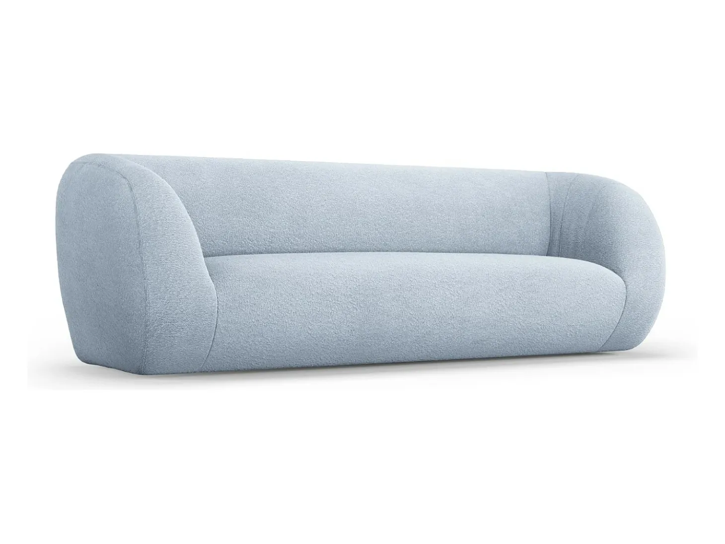 Cosmopolitan Design - Sofá "Essen" 3 lugares em tecido bouclé azul claro - 230x95x86cm