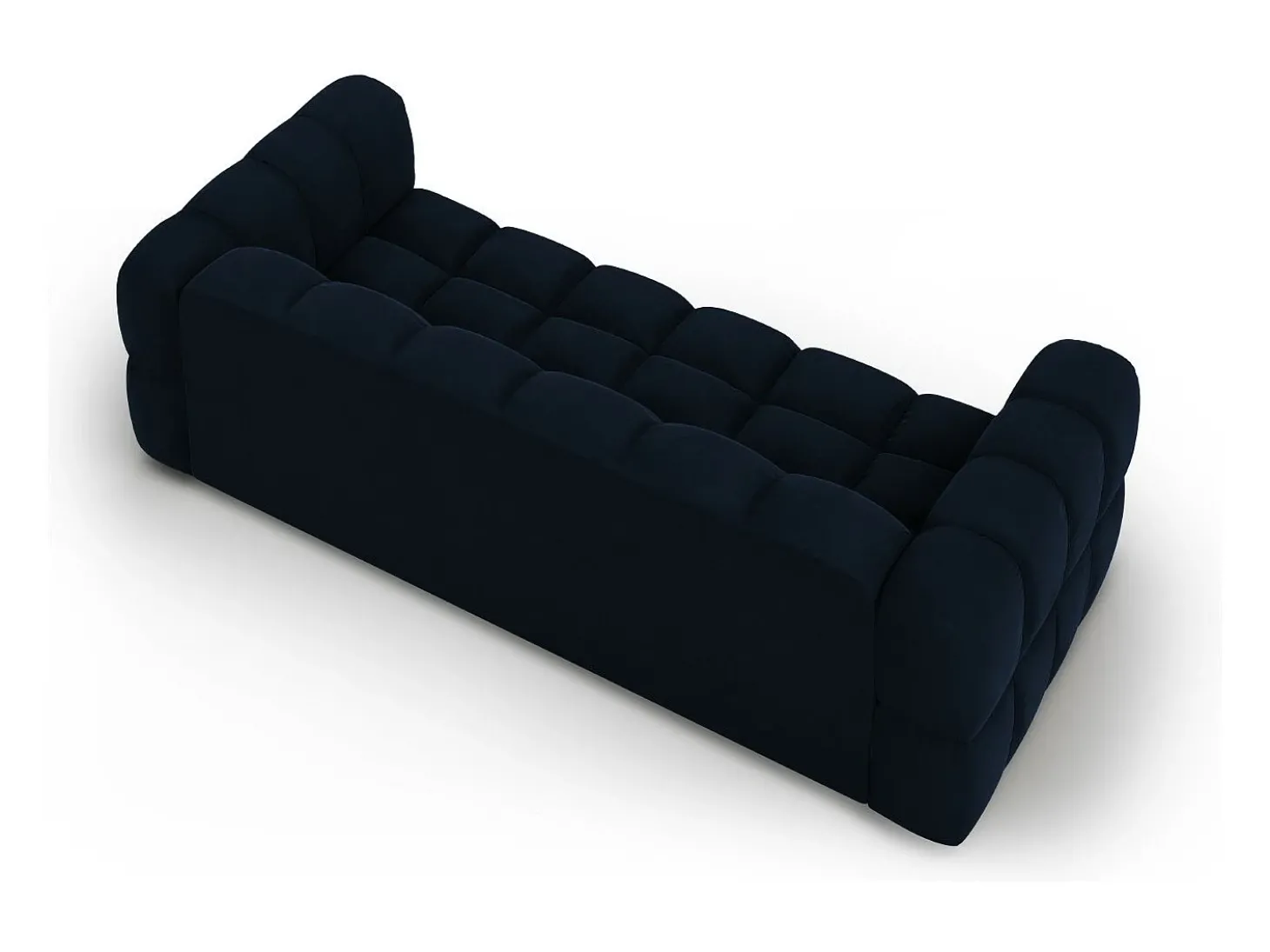 Cosmopolitan Design - Sofá modular "Sky" 4 lugares em veludo azul real - 244x102x75cm