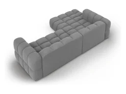 Cosmopolitan Design - Sofá modular de canto esquerdo "Sky" 4 lugares em veludo cinza claro - 272x162x75cm