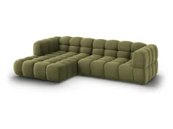 Cosmopolitan Design - Sofá modular de canto esquerdo "Sky" 4 lugares em veludo verde claro - 272x162x75cm