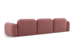 Cosmopolitan Design - Sofá modular de canto direito "Sydney" 4 lugares em veludo salmão - 320x165x70cm
