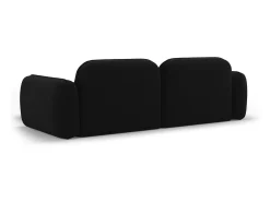 Cosmopolitan Design - Sofá modular de canto direito "Sydney" 3 lugares em veludo preto - 230x165x70cm