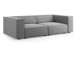 Cosmopolitan Design - Sofá "Arendal" 3 lugares em veludo cinza claro - 204x102x70cm