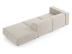 Cosmopolitan Design - Sofá direito "Arendal" 4 lugares em veludo cru - 262x102x70cm