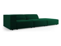 Cosmopolitan Design - Sofá direito "Arendal" 4 lugares em veludo verde garrafa - 262x102x70cm