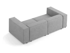 Cosmopolitan Design - Sofá "Arendal" 3 lugares em tecido chenille com efeito canelado cinza escuro - 204x102x70cm