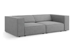 Cosmopolitan Design - Sofá "Arendal" 3 lugares em tecido chenille com efeito canelado cinza escuro - 204x102x70cm