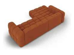 Cosmopolitan Design - Sofá modular de canto esquerdo "Sky" 4 lugares em veludo terracota - 272x162x75cm