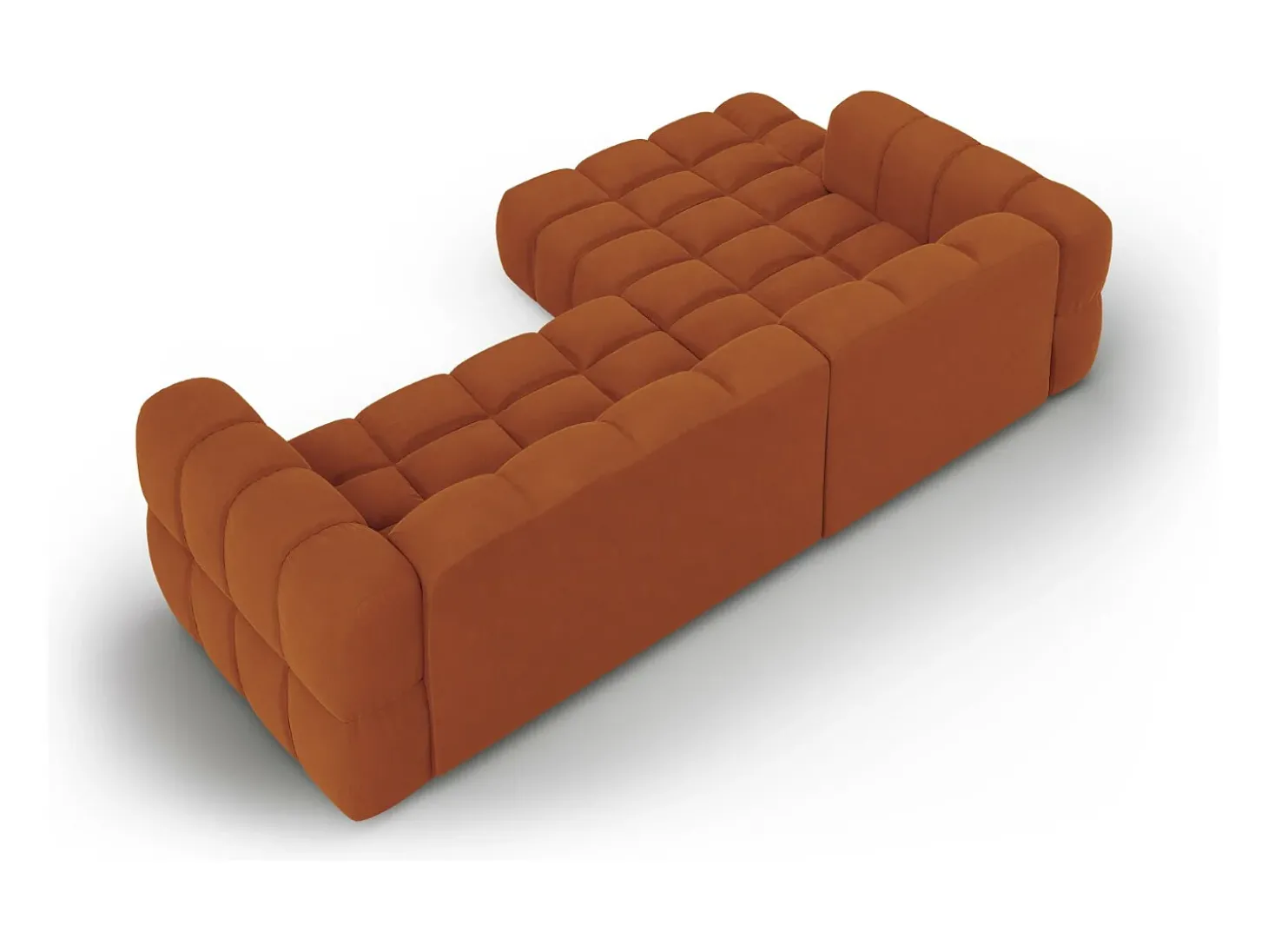 Cosmopolitan Design - Sofá modular de canto esquerdo "Sky" 4 lugares em veludo terracota - 272x162x75cm