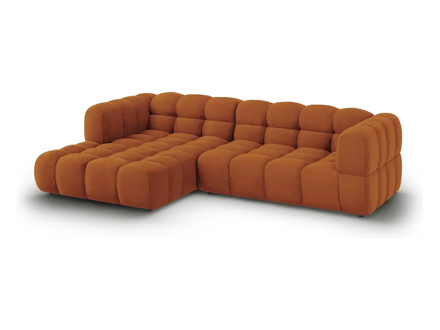 Cosmopolitan Design - Sofá modular de canto esquerdo "Sky" 4 lugares em veludo terracota - 272x162x75cm