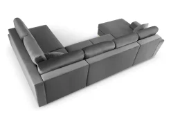 Cosmopolitan Design - Sofá panorâmico convertível em linha reta com caixa de arrumação 